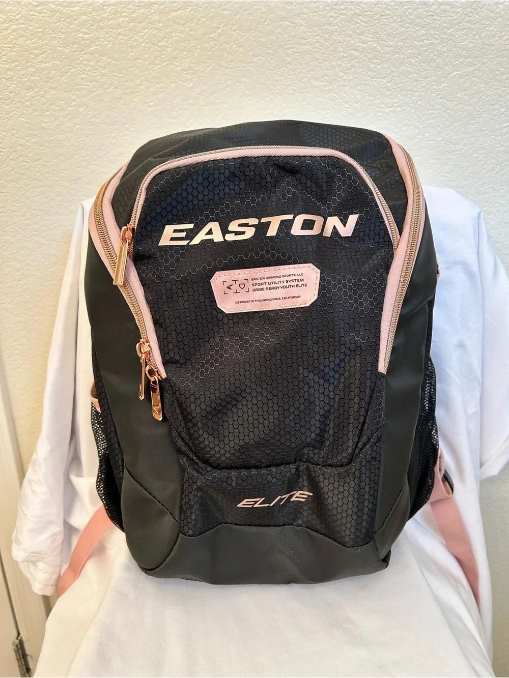 Easton Youth Elite Black and Pink Elite Sports Backpack